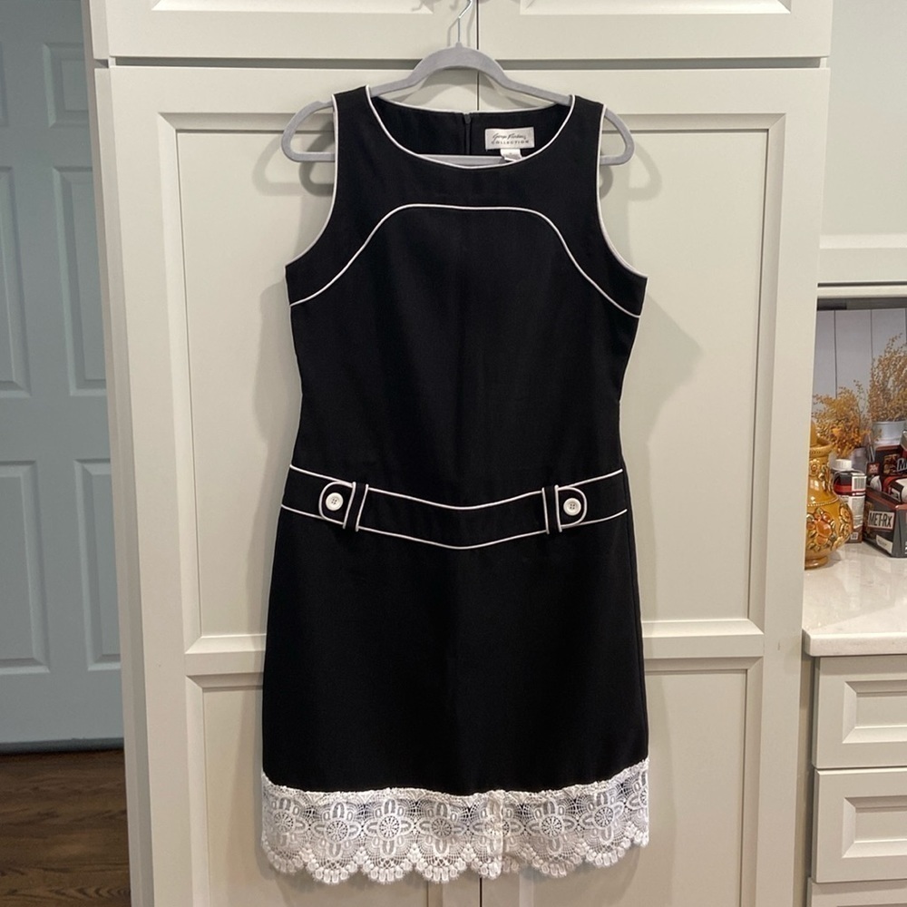 Giorgio Fiorlini black MOD vintage sleeveless dress Size 12